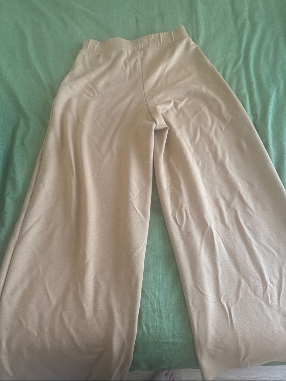 Wide Leg Women's Pants in Light Beige